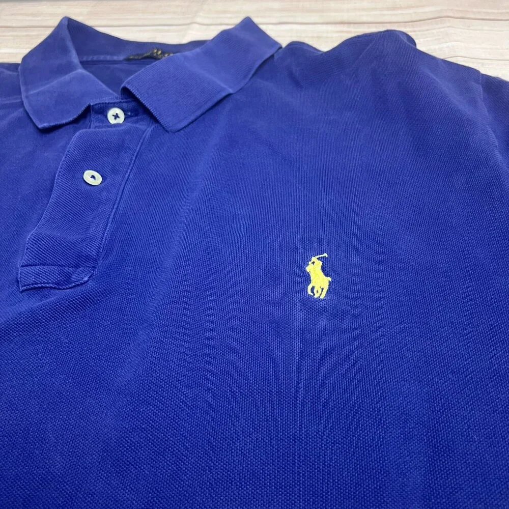 Polo Ralph Lauren Mens 3XB Blue Short Sleeve‎ Polo Shirt Big Tall Cotton 3XB/3TG